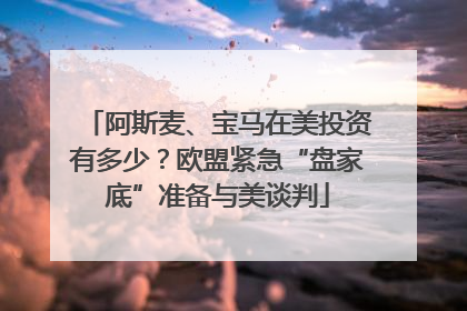 阿斯麦、宝马在美投资有多少？欧盟紧急“盘家底”准备与美谈判