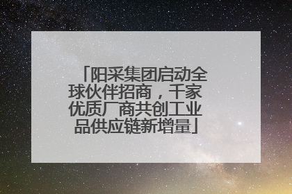 阳采集团启动全球伙伴招商，千家优质厂商共创工业品供应链新增量