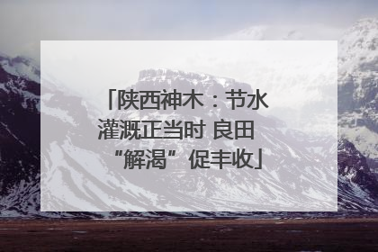 陕西神木：节水灌溉正当时 良田“解渴”促丰收