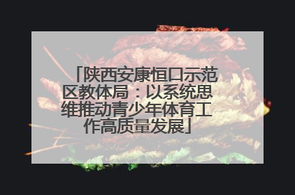 陕西安康恒口示范区教体局：以系统思维推动青少年体育工作高质量发展