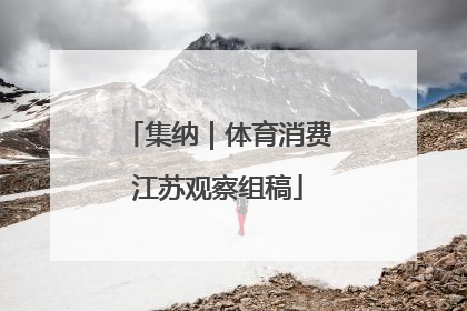 集纳｜体育消费江苏观察组稿