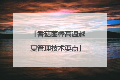 香菇菌棒高温越夏管理技术要点