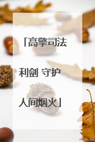 高擎司法利剑 守护人间烟火