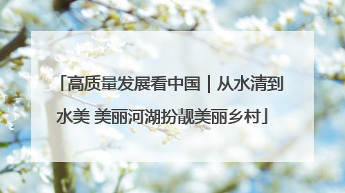 高质量发展看中国｜从水清到水美 美丽河湖扮靓美丽乡村