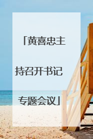 黄喜忠主持召开书记专题会议