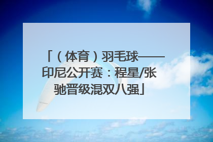 （体育）羽毛球——印尼公开赛：程星/张驰晋级混双八强