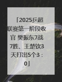 2025乒超联赛第一阶段收官 樊振东7战7胜、王楚钦3天打出5个3∶0