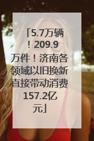 5.7万辆！209.9万件！济南各领域以旧换新直接带动消费157.2亿元