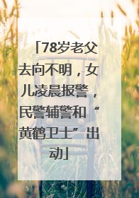 78岁老父去向不明，女儿凌晨报警，民警辅警和“黄鹤卫士”出动