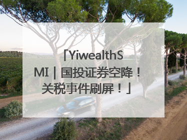 YiwealthSMI｜国投证券空降！关税事件刷屏！